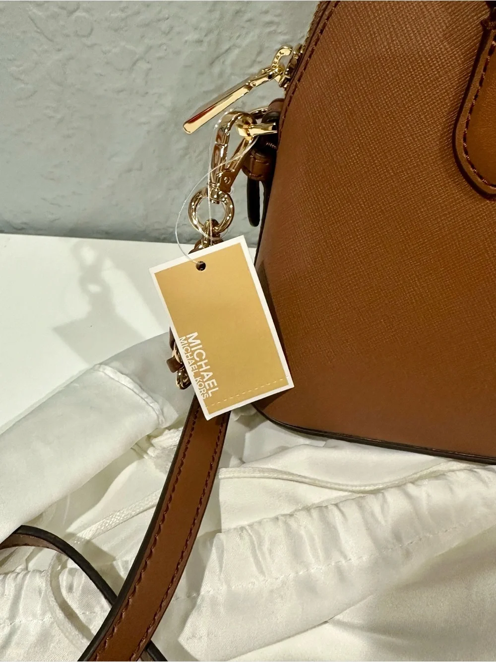 Michael Kors Veronica Brown Leather Crossbody Satchel Purse NWT